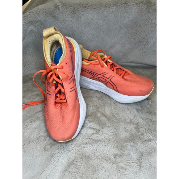 Asics Shoes - ASICS Womens Gel-Nimbus 25 Running Shoes Wide Coral Orange 8W 1012B437